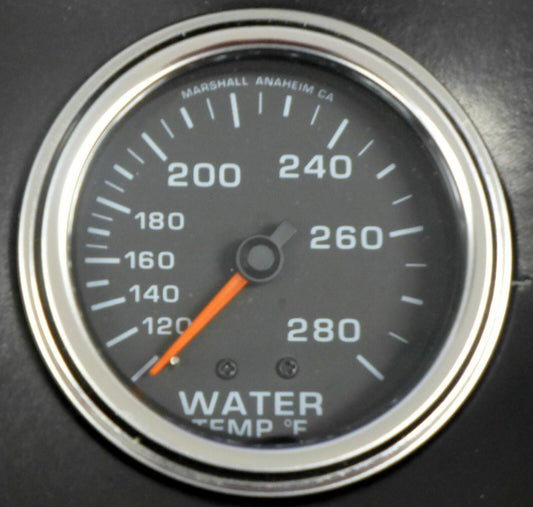Marshall Comp II 3014  Mecanical Water Temp Gauge 2 5/8" Black Dial 100-280 F