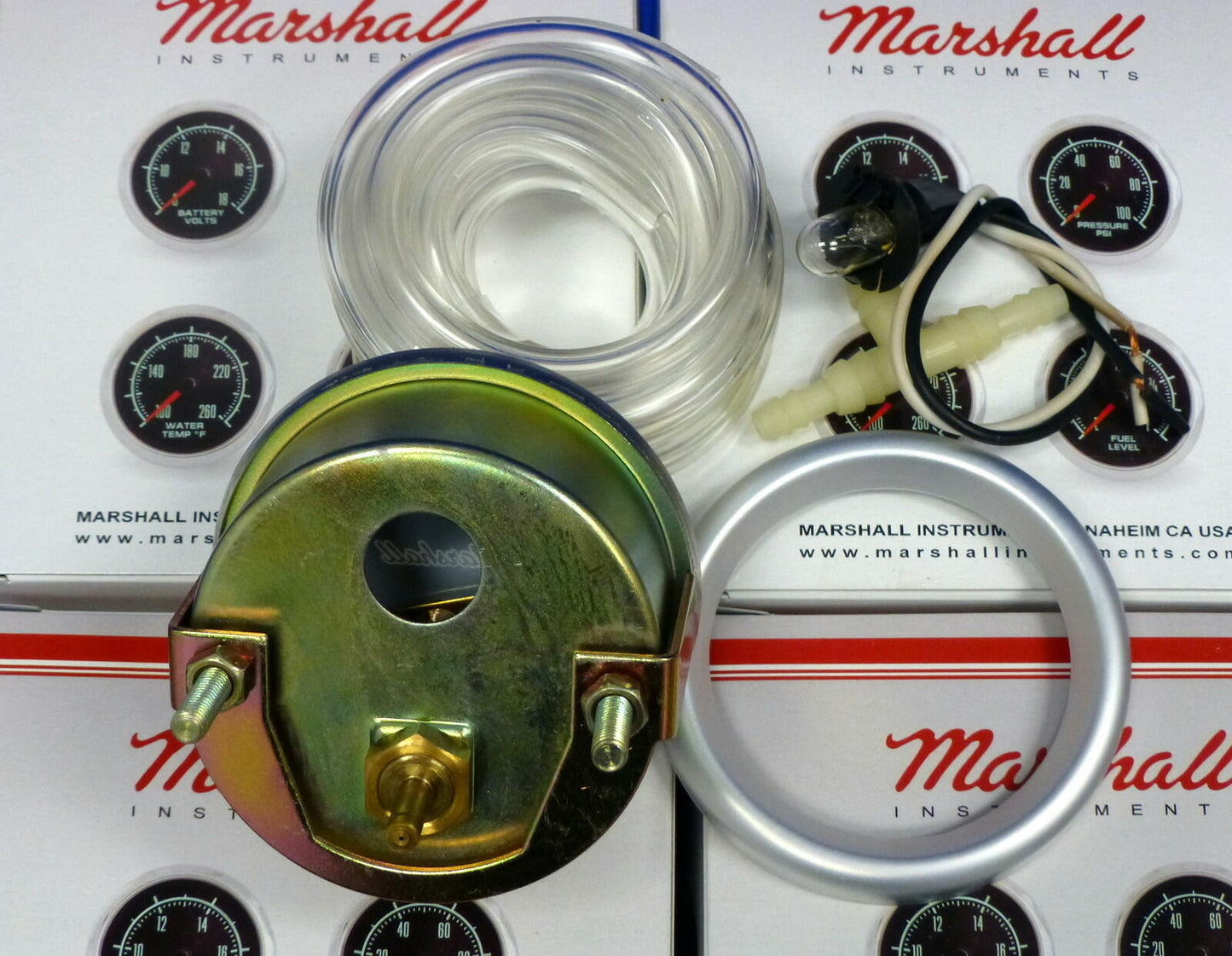 Marshall Comp II 3211 Mecanical Vacuum Boost Gauge 2 5/8" White Dial 30HG 30PSI