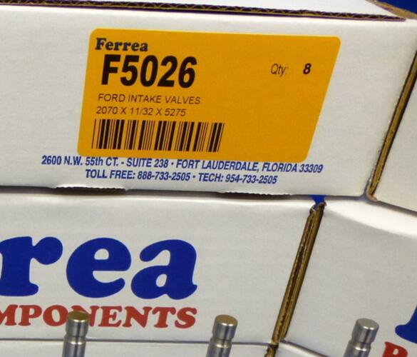 Ferrea 5000 Stainless Valves Ford 351C Cleveland  2 Barrel  Intake Valve 1.650