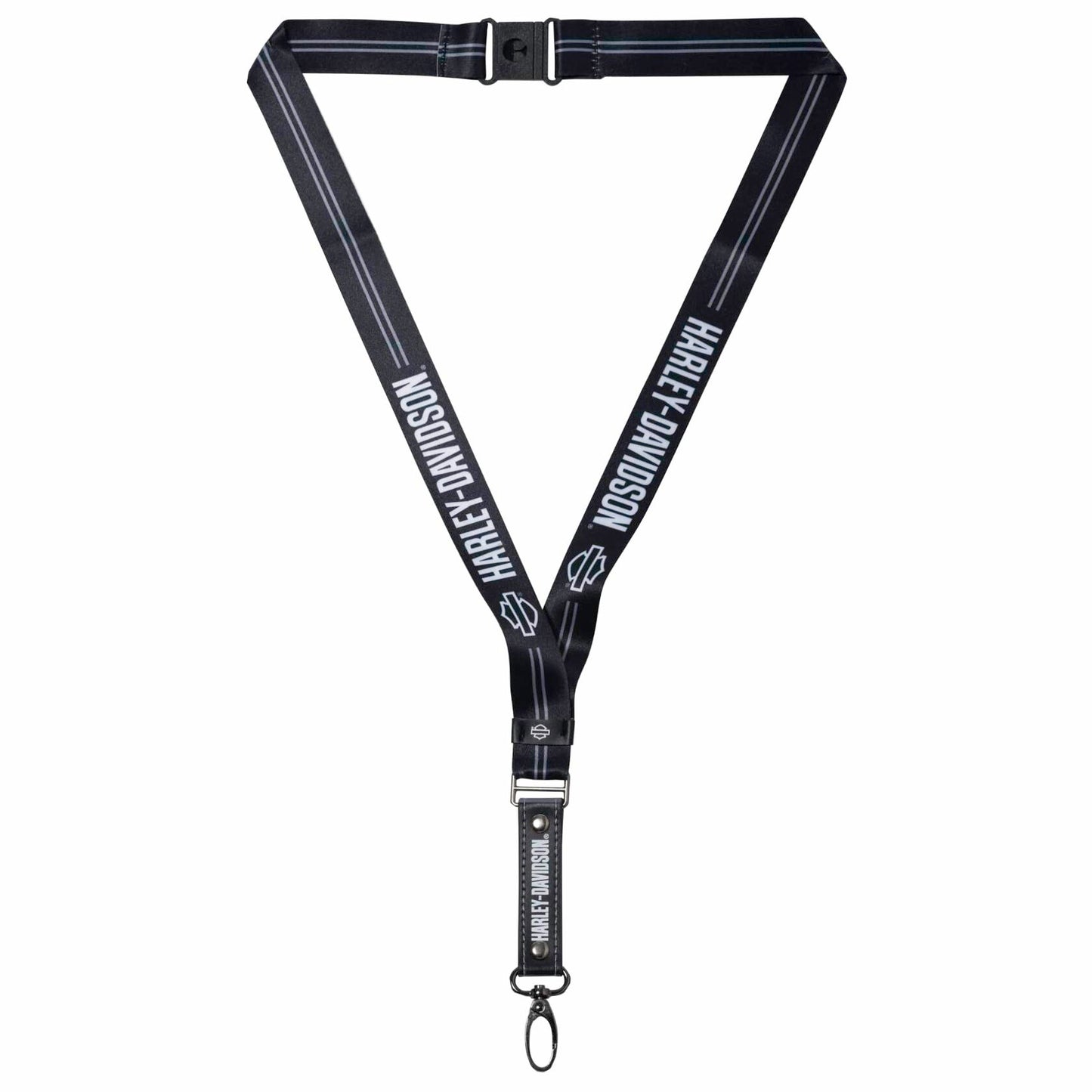 Plasticolor 4627R01 Harley-Davidson Bar & Shield Text Logo Lanyard Black & White