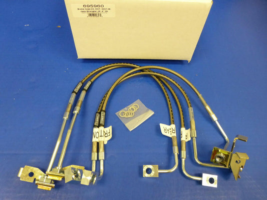 Russell 695960 Stainless Steel Brake Line Hose Kit Jeep 2007-14 JK Wrangler 4"