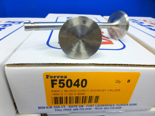 Ferrea 5000  Stainless Valves Ford 351C Cleveland  2 Barrel Set Intake 1.650