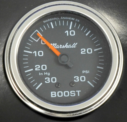 Marshall Comp II 3011 Mecanical Vacuum Boost Gauge 2 5/8"  Black Dial 30HG 30PSI