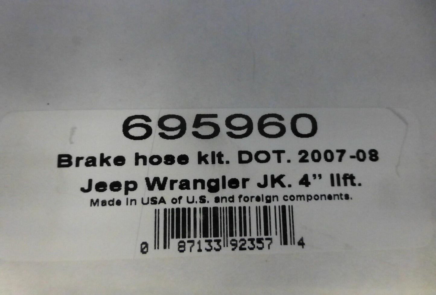 Russell 695960 Stainless Steel Brake Line Hose Kit Jeep 2007-14 JK Wrangler 4"