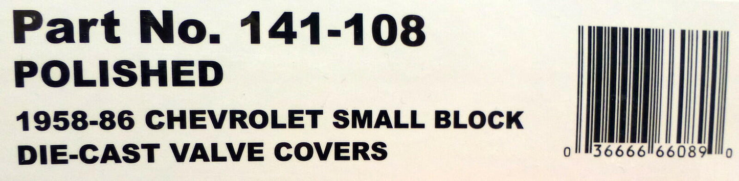 Proform 141-108 Chevy SB Performance Polished  Cast Aluminum Valve Covers