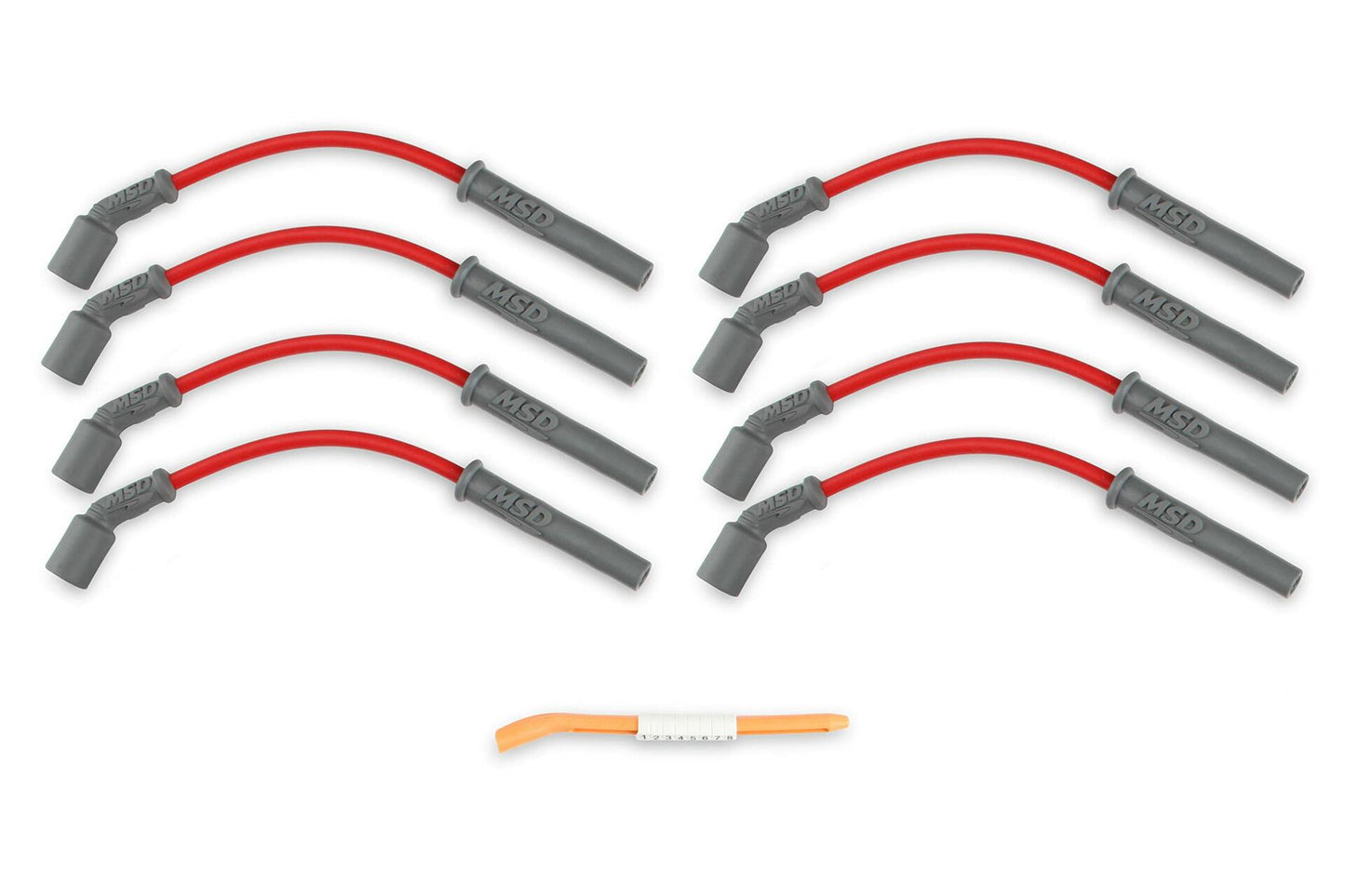 MSD 32829 Super Conductor Spark Plug Wire Set, Red GM Truck 1999-05 LS 4.8/5.3/6