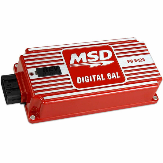 MSD 6425 Digital 6AL Ignition Control Box with Built In Rev Limiter Control, Red