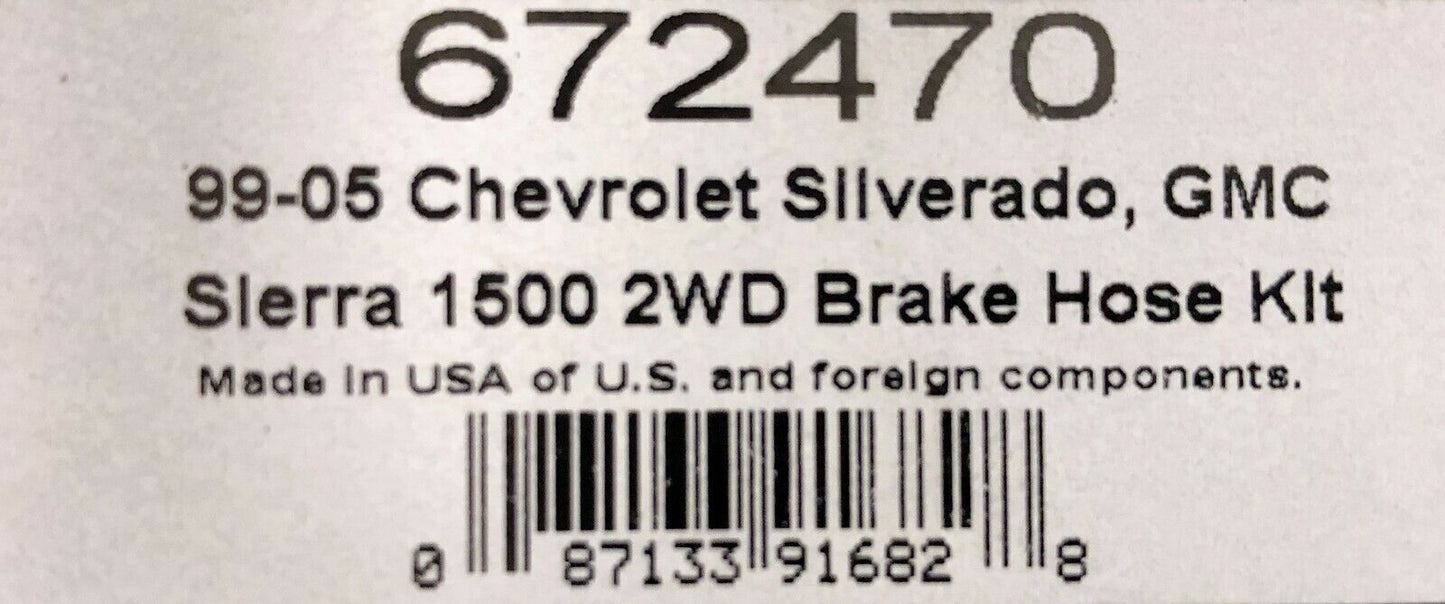 Russell 672470 Stainless Brake Hose Line Kit 1999-06 C1500 Silverado Sierra 2WD