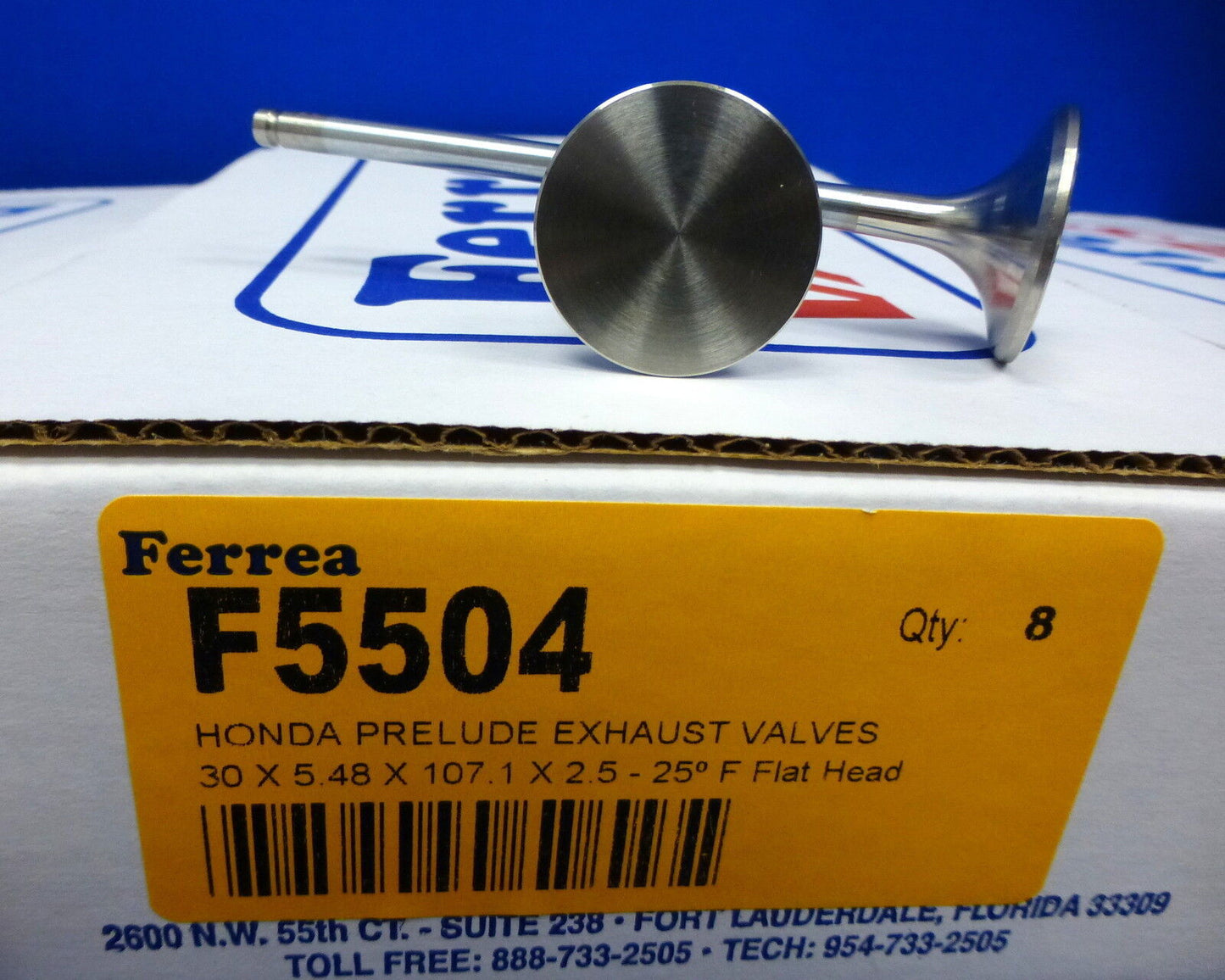 Ferrea 5000 Valves Set Flat Honda Prelude 2.2L DOHC VTEC H22 H22A H22A1 H22A4