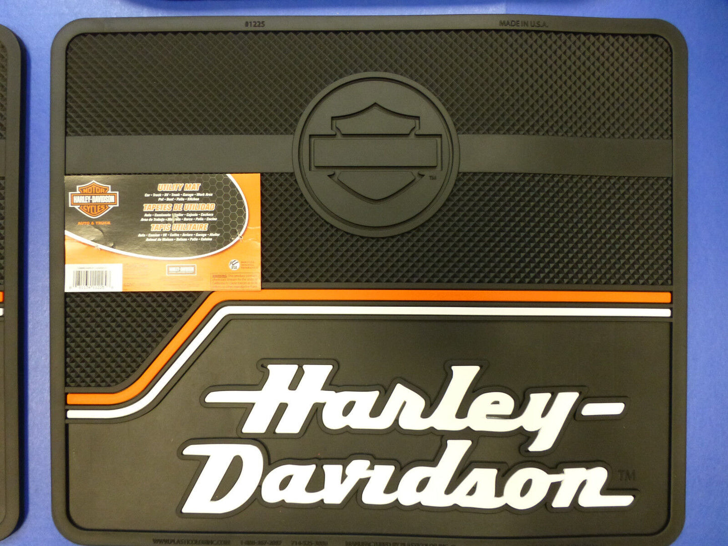 Harley Davidson Bar Shield Logo Stacked Front Rear Rubber Floor Mats Set 4 pcs