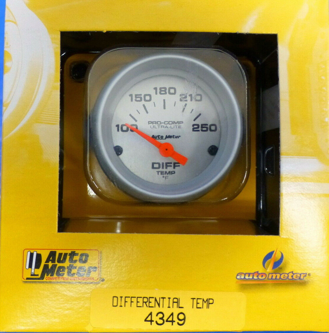 Auto Meter 4349 Ultra Lite Pro Comp Differential Temp Gauge Electric 100-250 F