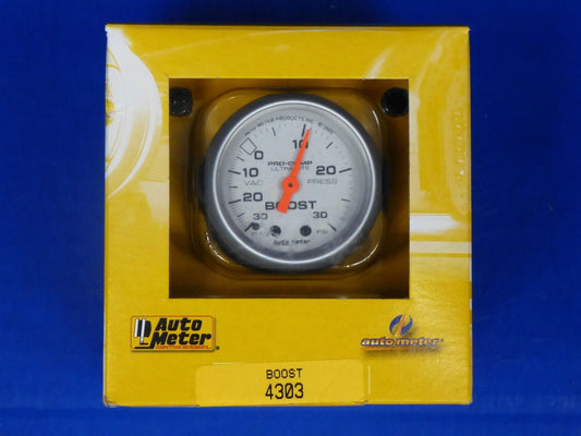 Auto Meter 4303 Ultra Lite Vacuum Boost Mechanical Gauge 2 1/16 30 In.Hg/ 30 PSI