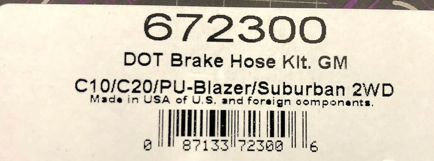 Russell 672300 Stainless Steel  Brake Hose Kit Chevy GMC C10 C20 1973-78 2WD