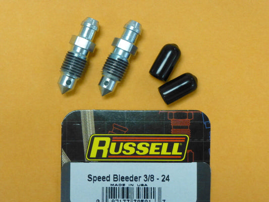 Russell 639590 Speed Bleeder 3/8-24 Thread 1 1/4" Overall Length 2 pcs Harley