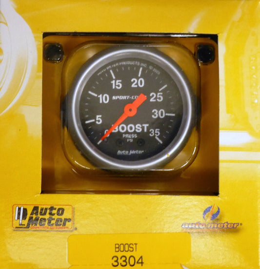 Auto Meter 3304 Sport Comp Mechanical Boost Pressure Gauge 0-35 PSI 2 1/16