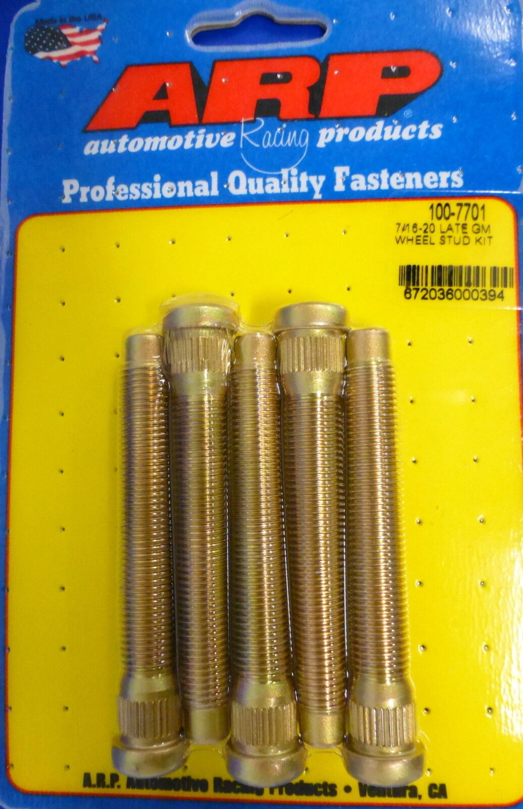 ARP 100-7701 Wheel Studs Press In Late GM Drum Brake 7/16-20 Set of 5 pcs