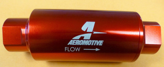 Aeromotive 12301 ORB -10 AN #10 In Line Fuel Filter 10 Micron Red