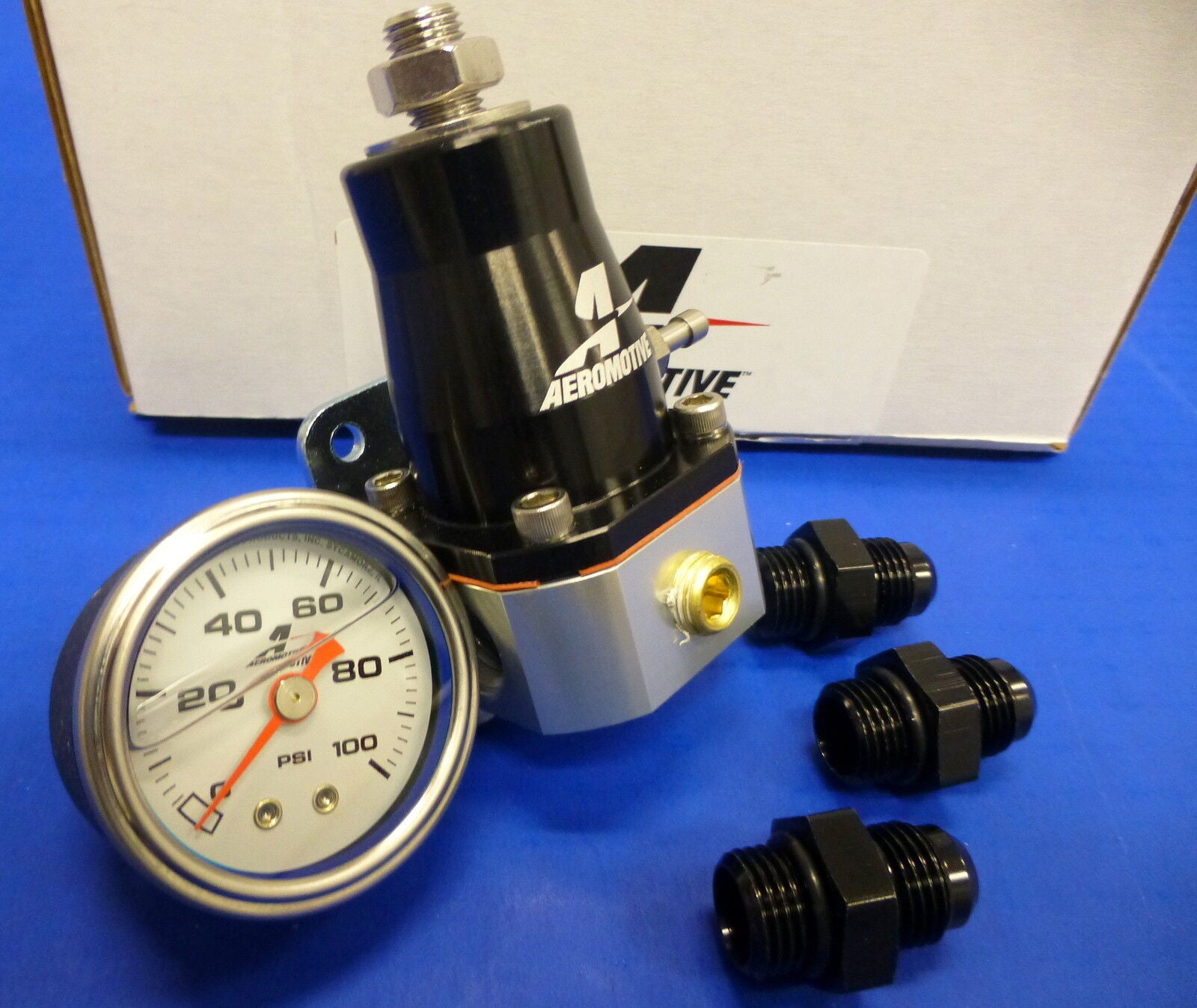Aeromotive 13130 Fuel Pressure Regulator Gauge Fitting Combo Kit EFI B ...