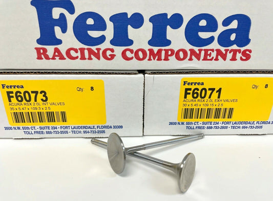 Ferrea 6000 Valves For Honda 2.0L 2.4L K20 K20A2 K20A K20Z K24 K24A Acura RSX