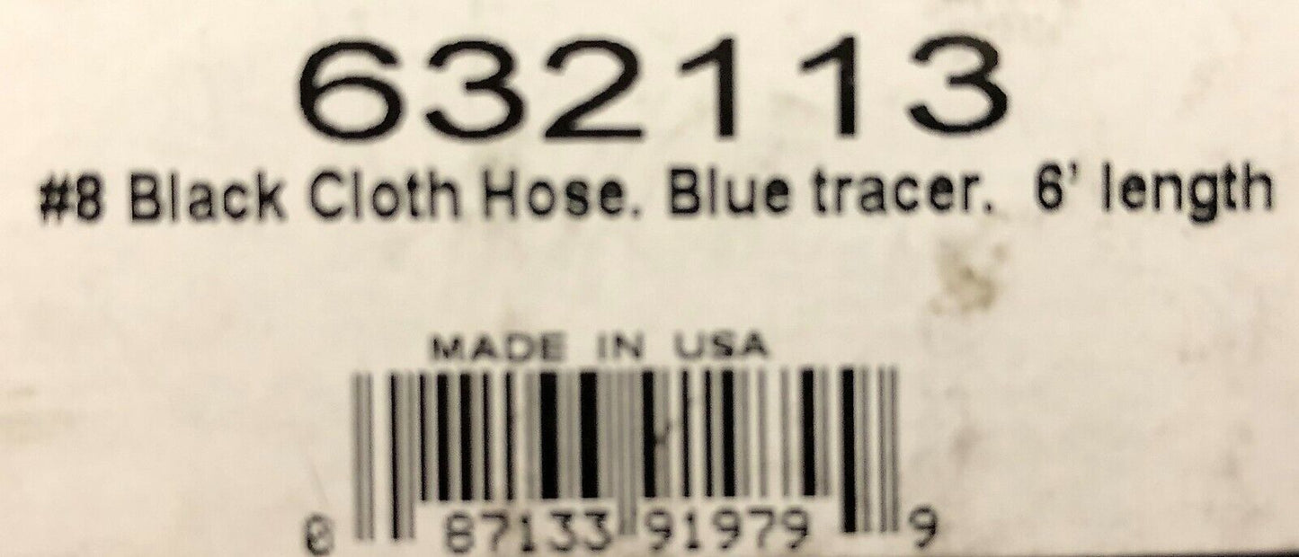 Russell 632113 Proclassic Black Braided Nylon Hose - 8 AN 6" Fuel Oil Gas Line