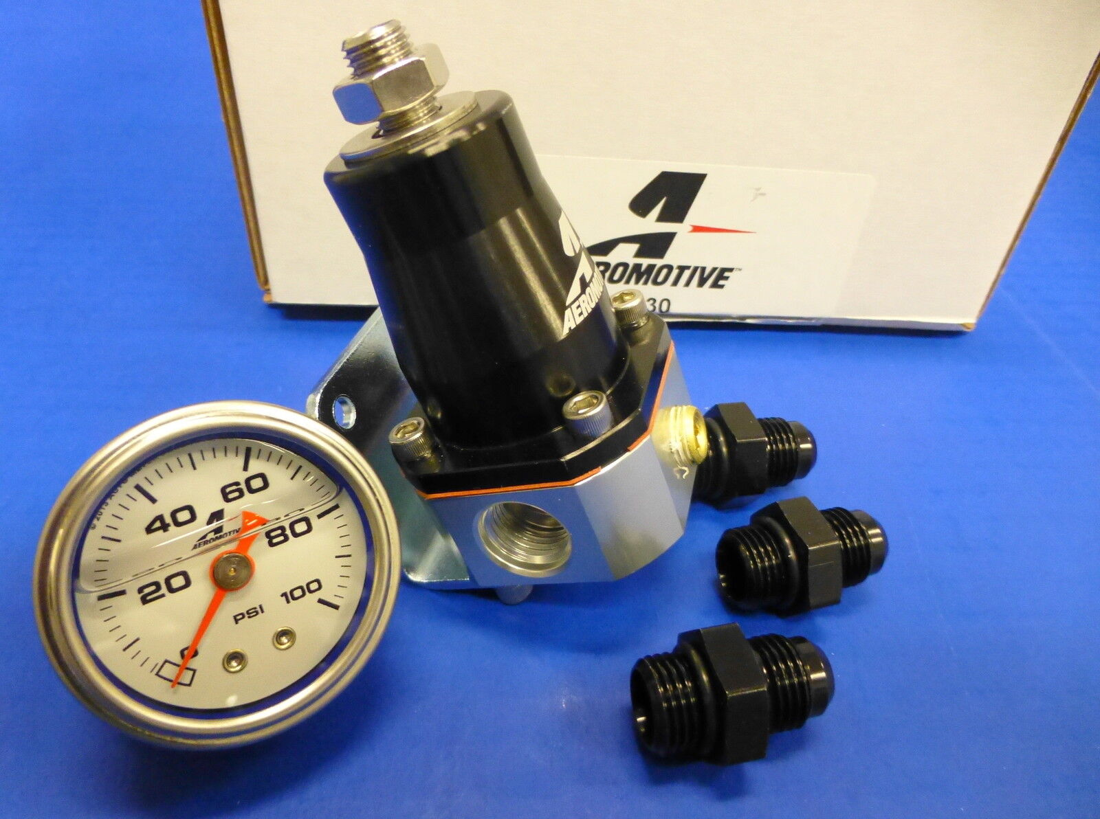 Aeromotive 13130 Fuel Pressure Regulator Gauge Fitting Combo Kit EFI B ...