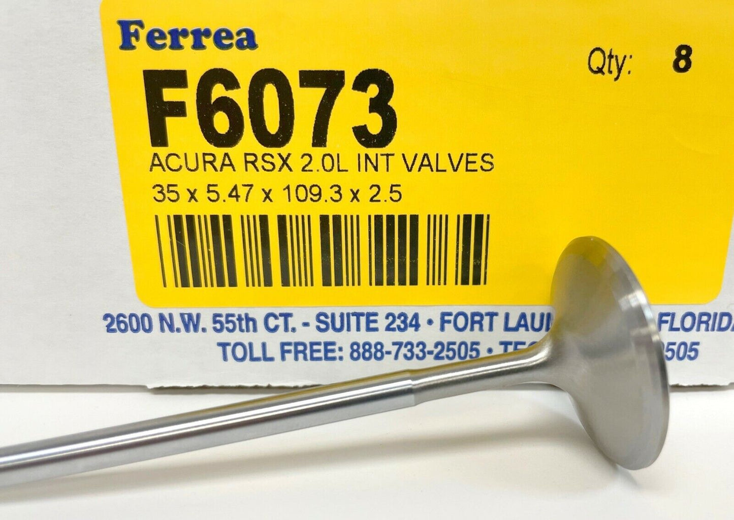 Ferrea 6000 Valves For Honda 2.0L 2.4L K20 K20A2 K20A K20Z K24 K24A Acura RSX