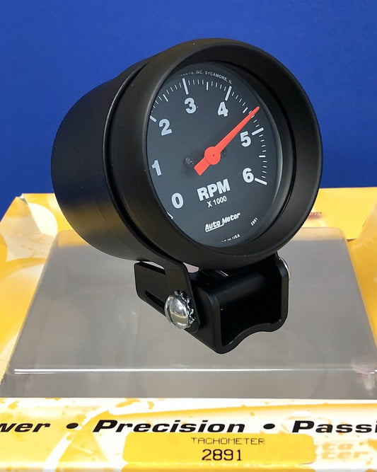 Auto Meter 2891 Z-Series Mini Pedestal 2 5/8" Tachometer Tach   0-6000 RPM