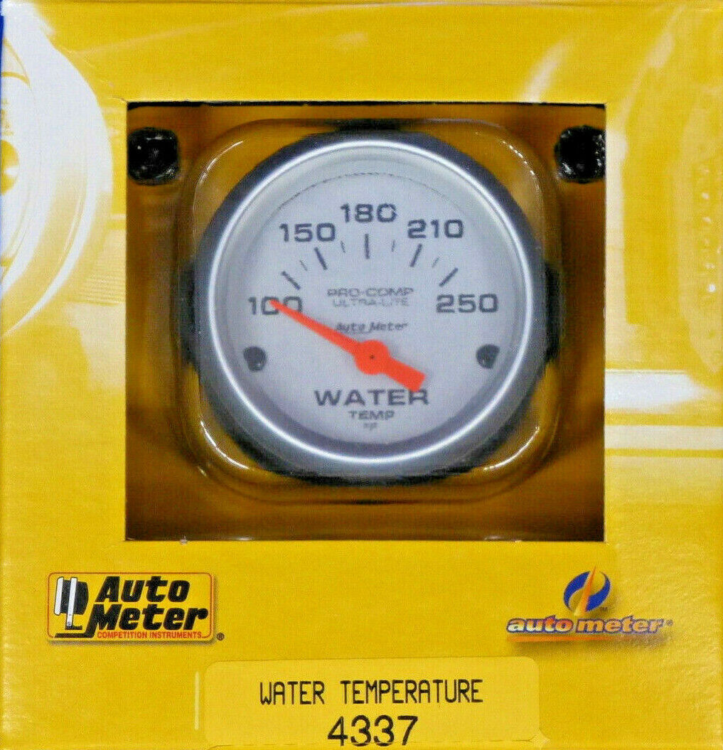 Auto Meter 4337 Ultra Lite Electric Water Temperature Gauge Temp 100 - 250 Deg