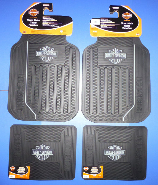 Harley Davidson Front Rear Rubber Elite Floor Mats Logo 4 Pcs Set Truck SUV Car