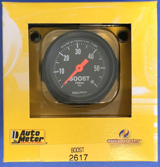 Auto Meter 2617 Z-Series Mechanical Boost Gauge 0-60 PSI 2 1/16