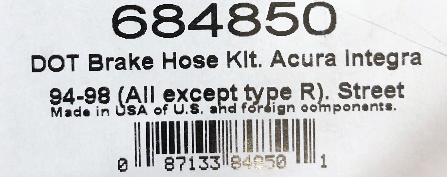 Russell 684850 Stainless Steel Brake Hose Line Kit Acura Integra1994-01 LS GSR