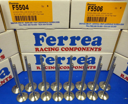 Ferrea 5000 Valves Set Flat Honda Prelude 2.2L DOHC VTEC H22 H22A H22A1 H22A4