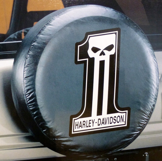 Harley Davidson Dark Custom Number 1  Logo Spare Tire Cover Truck Fits Jeep SUV