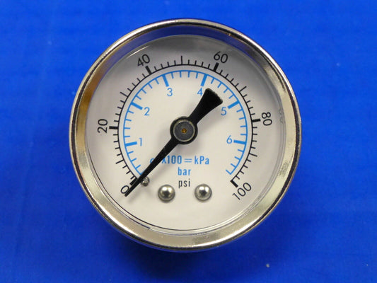 Marshall Gauge 0-100 PSI 6 Bar kPA Fuel Oil Pressure Dual Scale White 1.5" Dry