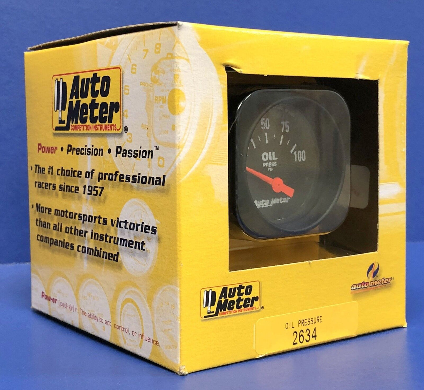 Auto Meter 2634 Z-Series Oil Pressure Gauge Electrical  0-100 PSI 2 1/16