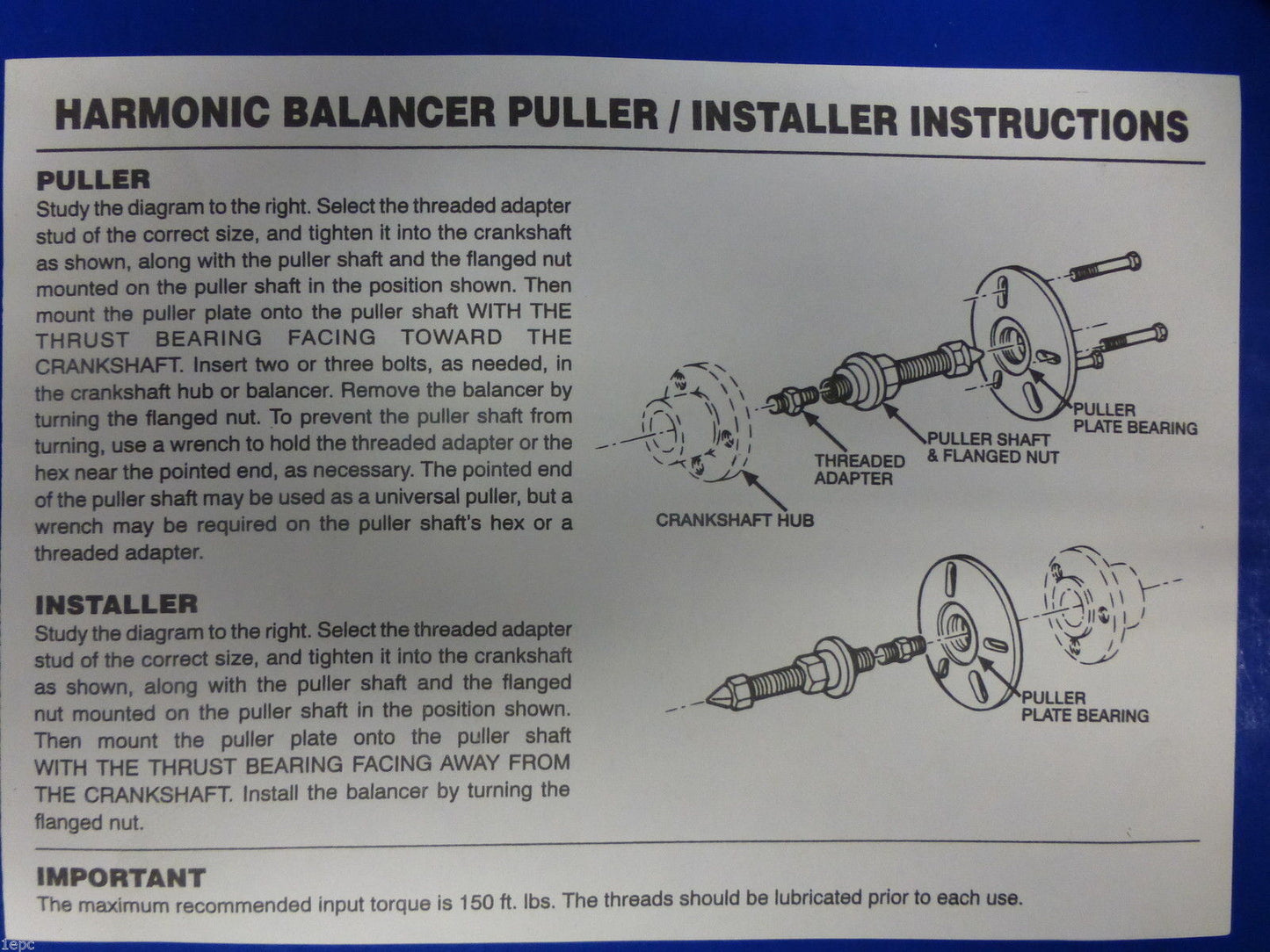 Proform 66514 Harmonic  Balancer Damper Installer/ Puller Tool KIT GM FORD MOPAR