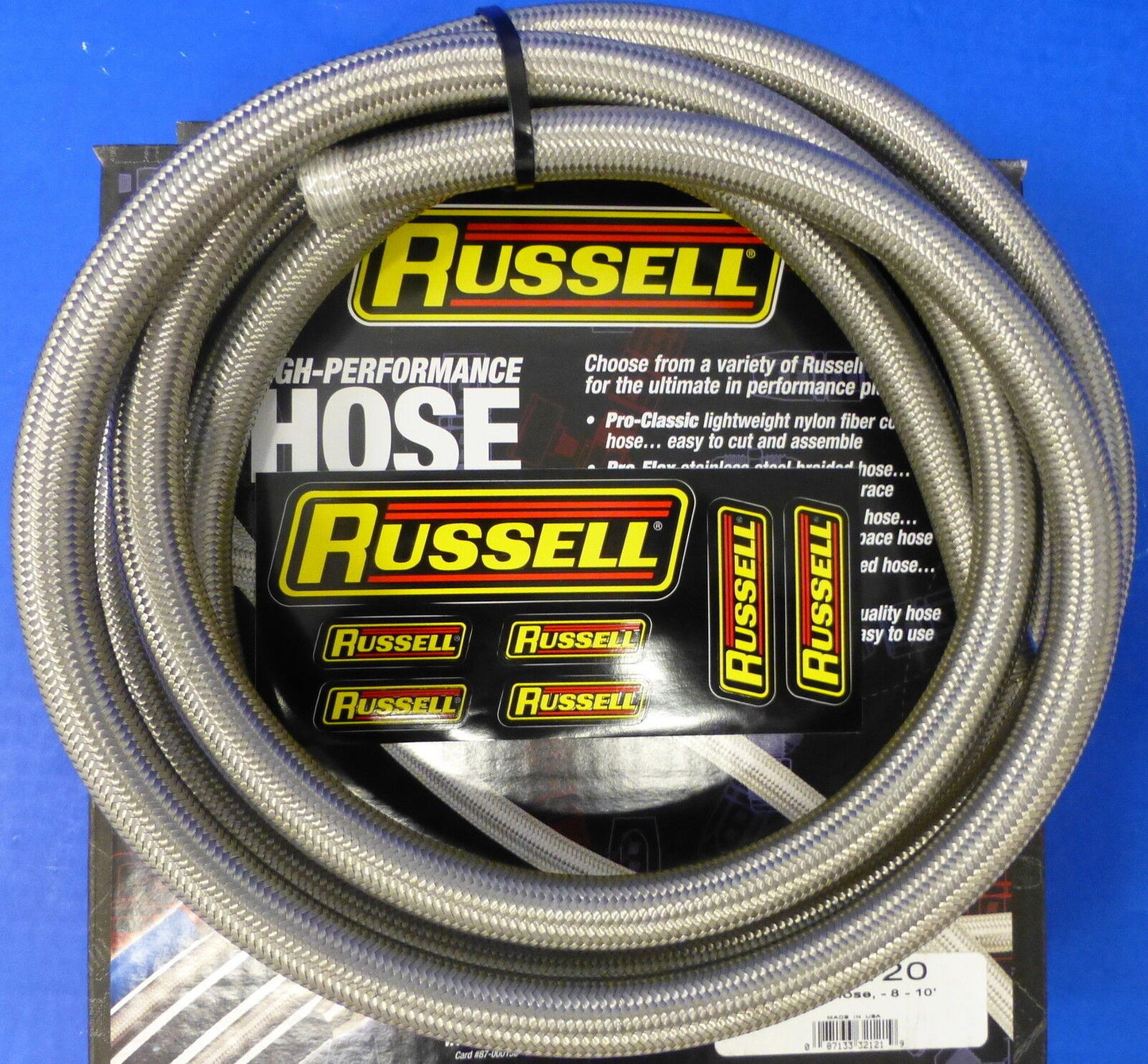 Russell 632120 ProFlex Braided Stainless Steel Hose - 8 AN 10' Fuel Oil Gas Line