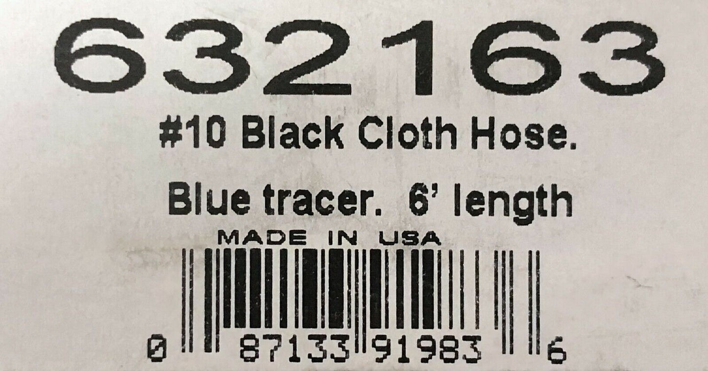 Russell 632163 Proclassic Black Braided Nylon Hose - 10 AN 6" Fuel Oil Gas Line