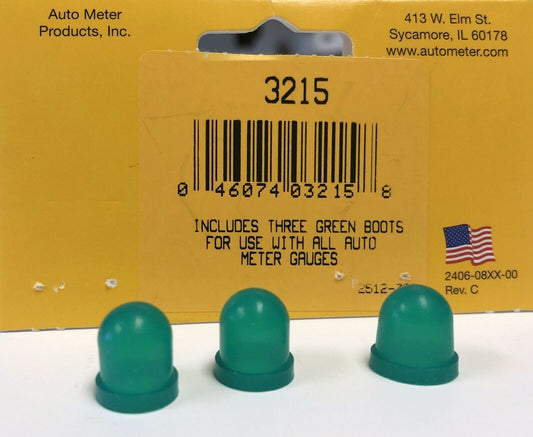 Auto Meter 3215 Gauge Light Bulb Covers Boot Set Green 3 pack