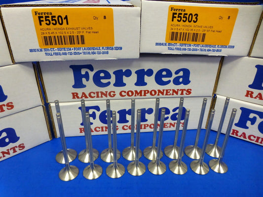 Ferrea 5000 Valves Flat +1 Honda Acura DOHC V-TEC B16A1 B16A3 B17A1 B18C2 B18C3