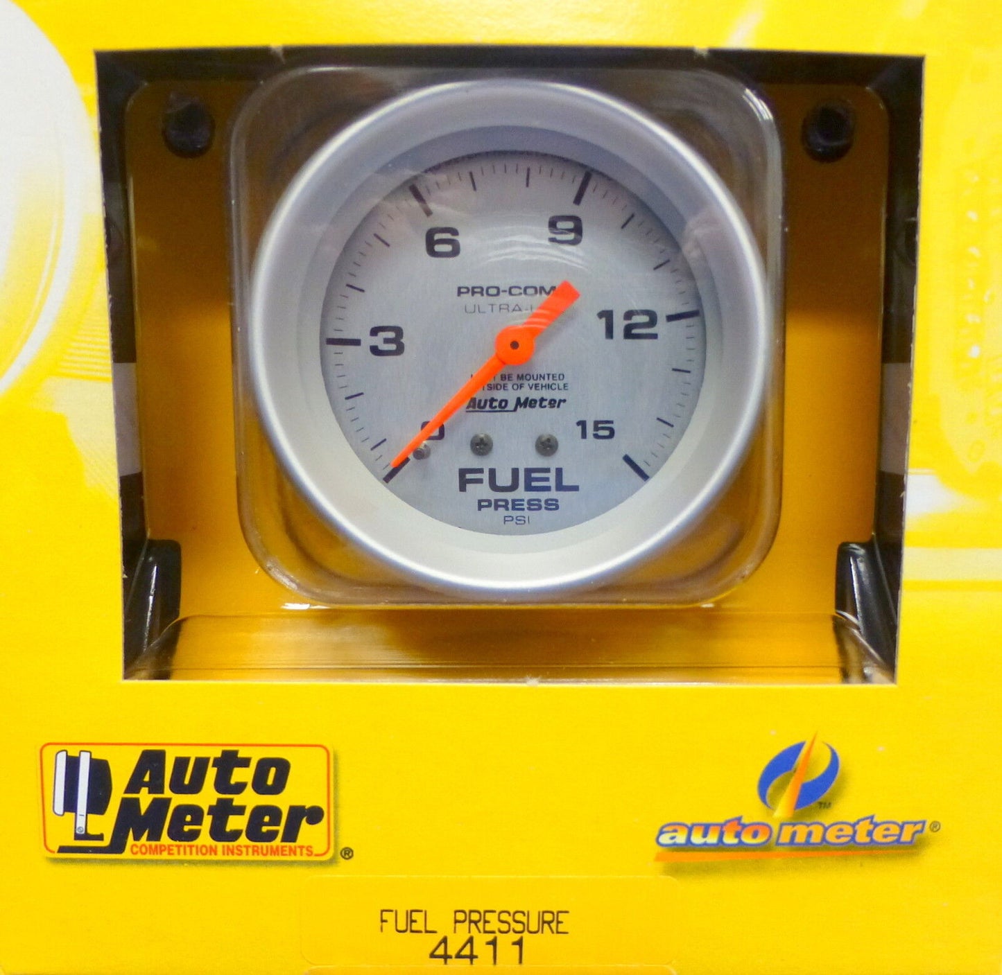 Auto Meter 4411 Ultra Lite Pro  Mechanical Fuel Presure Gauge 0-15 PSI 2 5/8"