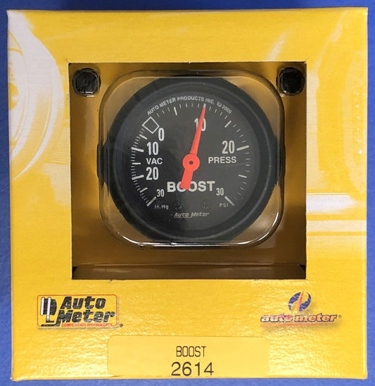 Auto Meter 2614 Z-Series Vacuum 30,  Boost 30 PSI  Mechanical Gauge 2 1/16