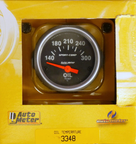 Auto Meter 3348 Sport Comp Electric Oil Temperature Gauge 100-300 F 2 1/16"