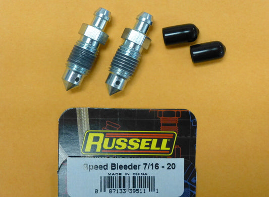 Russell 639510 Speed Bleeder 7/16-20 Thread 1 1/4 Overall Length 2 pcs