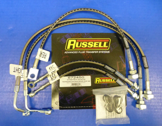 Russell 672450 SS Brake Hose Kit 2000-06 Yukon Suburban Tahoe Denali 1500