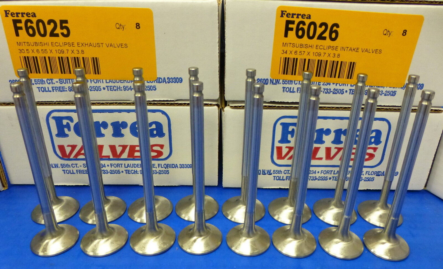 Ferrea 6000 Turbo Valves Mitsubishi Eclips EVO Evolution DOHC 4G63 4G63T 1990-07