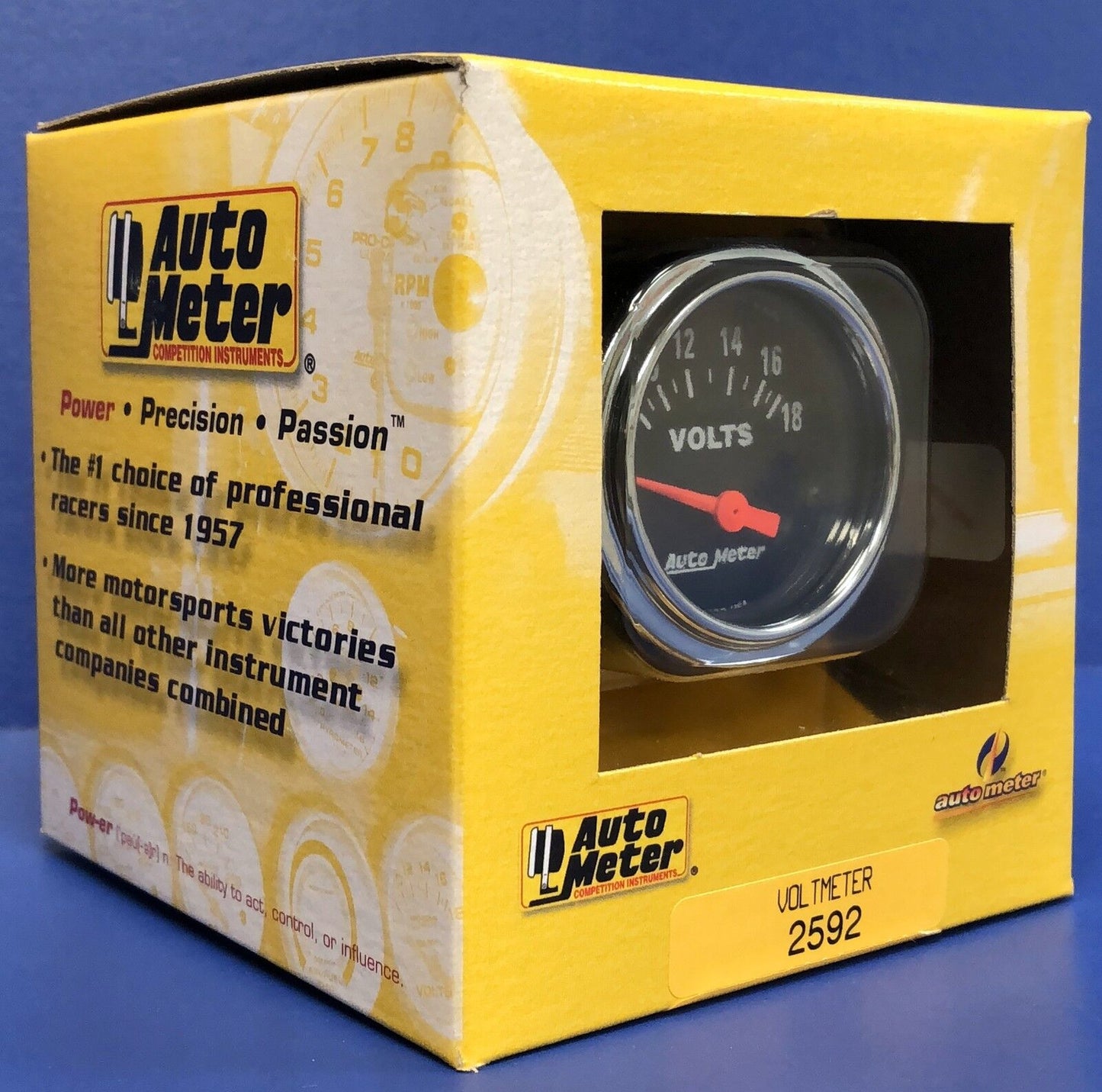 Auto Meter 2592 Traditional Chrome Voltmeter Gauge 2 1/16" (52 mm)  8 - 18 Volts