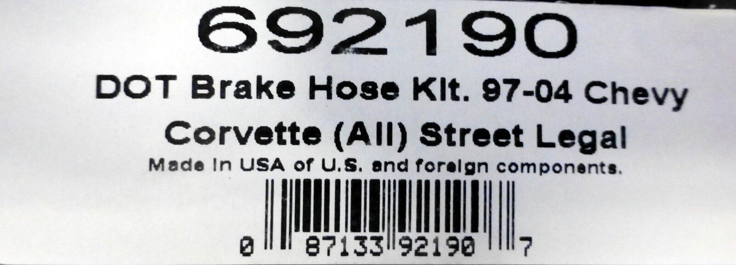 Russell 692190 Stainless Steel Brake Line Hose Kit Corvette C5 1997-04 Z06 Z06