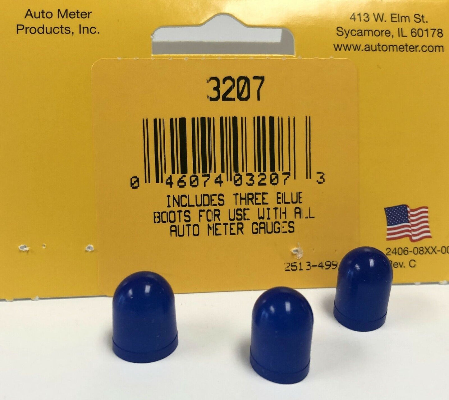 Auto Meter 3207 Gauge Light Bulb Covers Boot Set Blue 3 pack