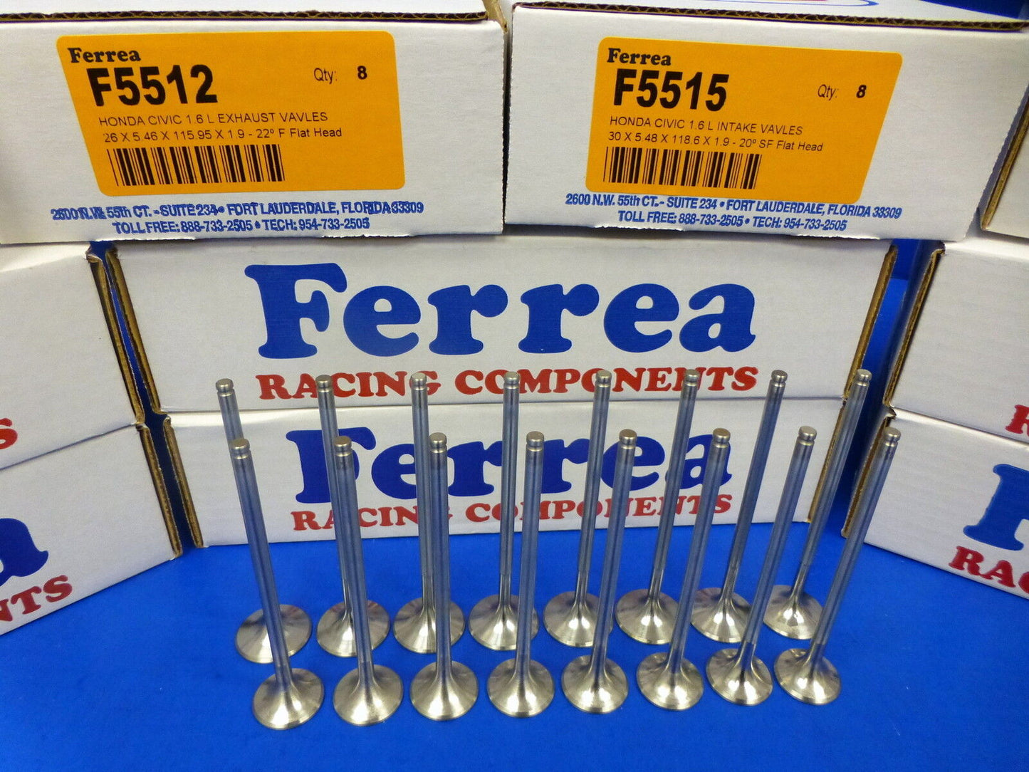 Ferrea 5000 Valves Flat Honda Civic 1.6 SOHC 1992-20 D16 D16Y8 D16Y7 D16Y5 D16Z6